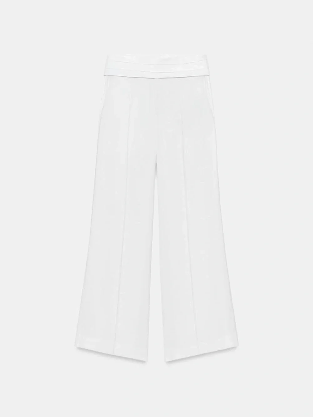 NWT. Zara ZW Collection White Linen Blend Mid-Rise Culottes. Size M, L.